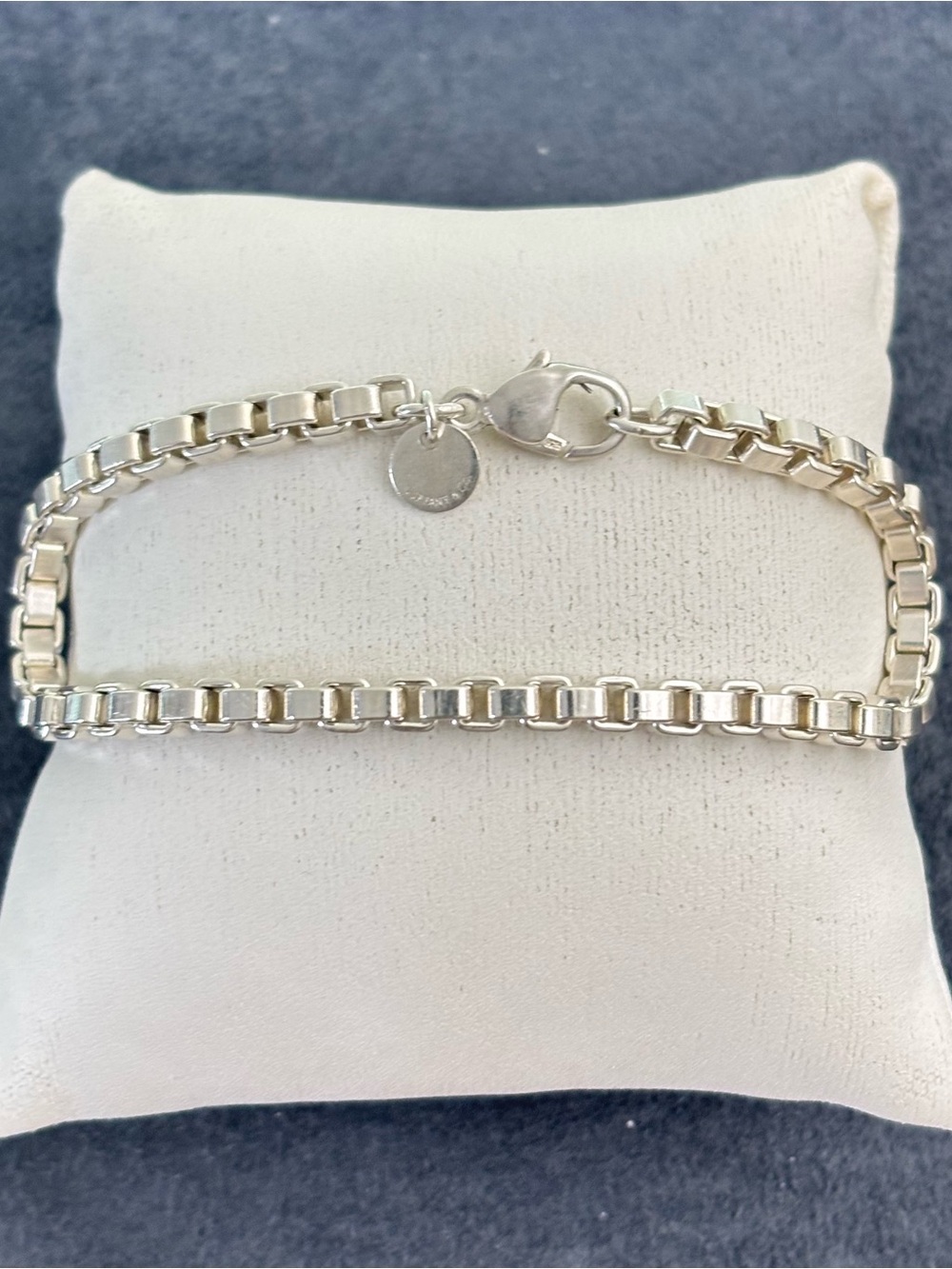 Tiffany & Co. Sterling silver 4mm Venetian Box Link Bracelet 6.5-7"